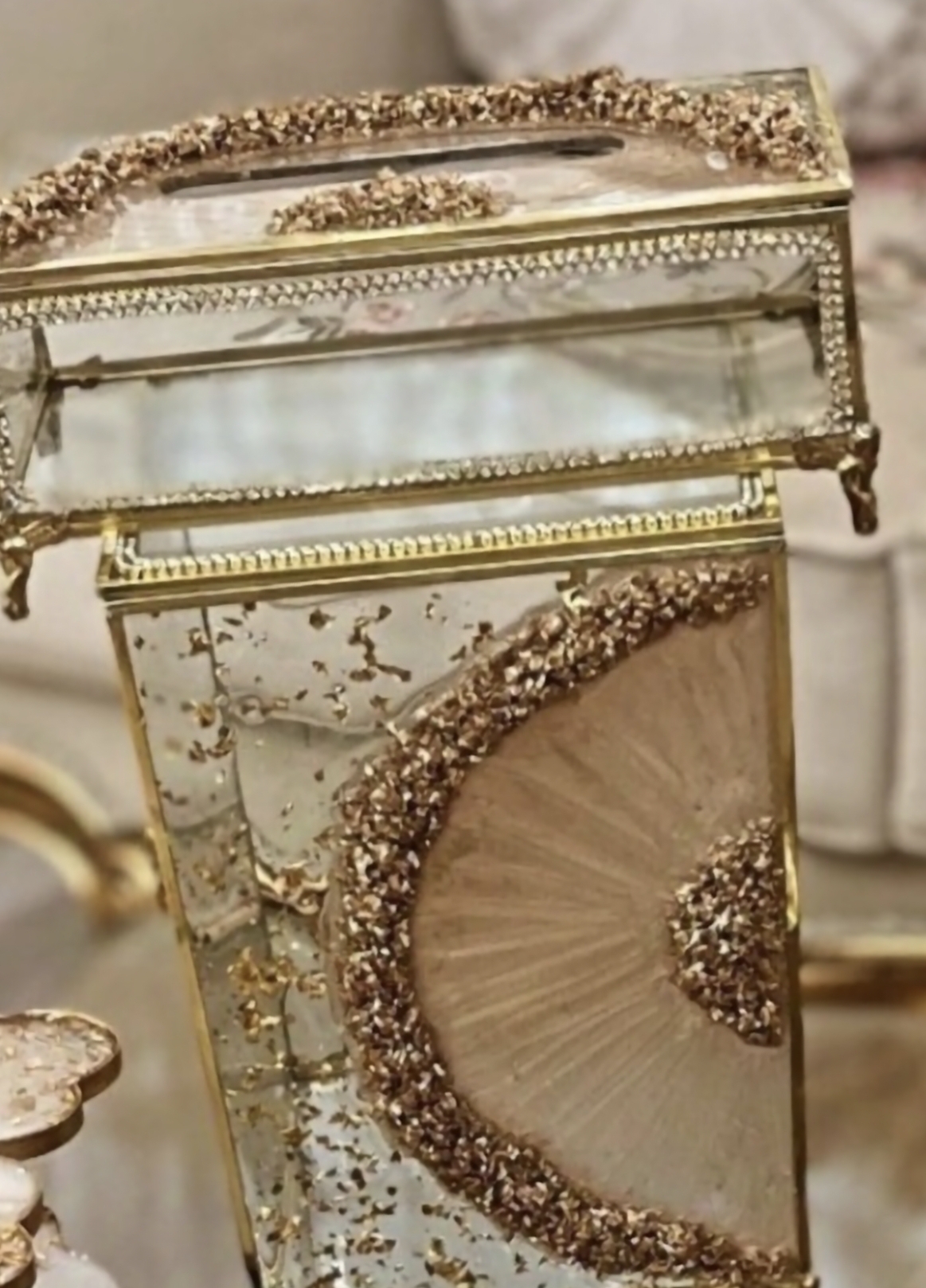 ست جا دستمال کاغذی و سطل اشغال لوکس و رزینی