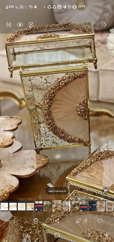 ست جا دستمال کاغذی و سطل اشغال لوکس و رزینی