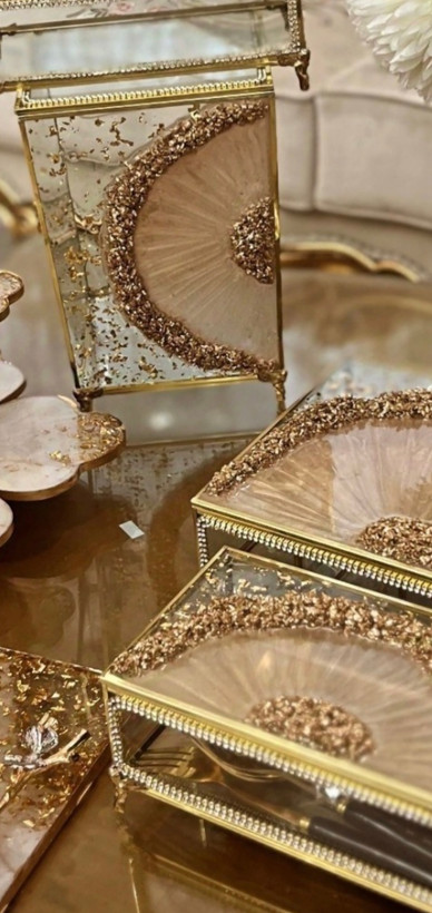 ست جا دستمال کاغذی و سطل اشغال لوکس و رزینی
