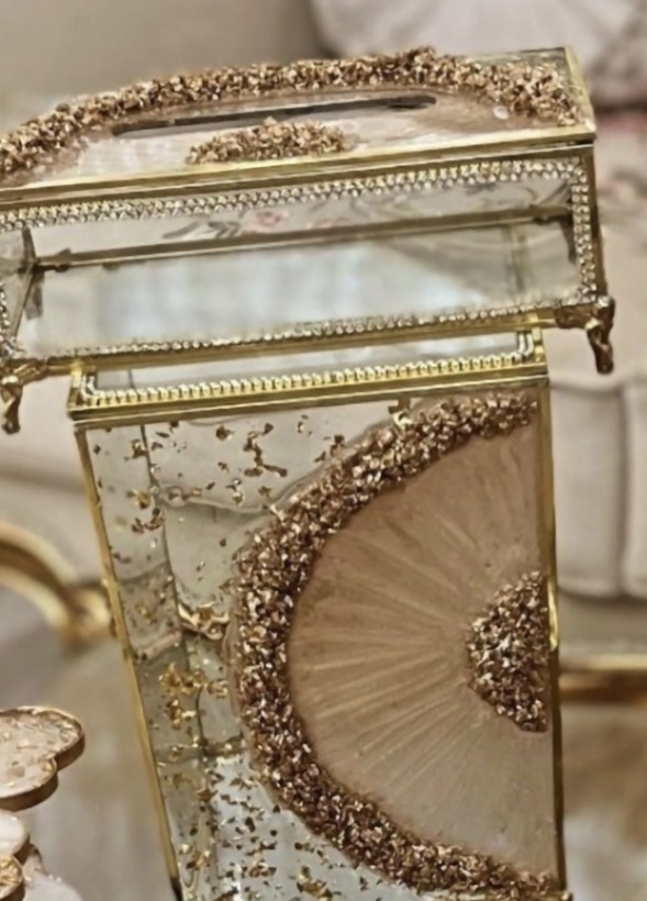 ست دستمال کاغذی و سطل اشغال برای جهیزیه شک و خاص پسند رزینی