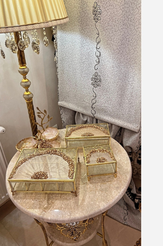 ست دستمال کاغذی و سطل اشغال برای جهیزیه شک و خاص پسند رزینی