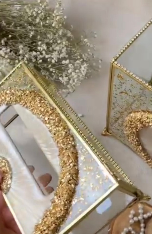 ست جا دستمال کاغذی و سطل زباله رزینی لوکس