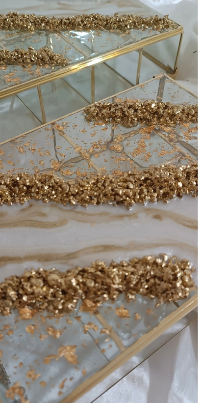 ست جا دستمال کاغذی و سطل زباله رزینی لوکس